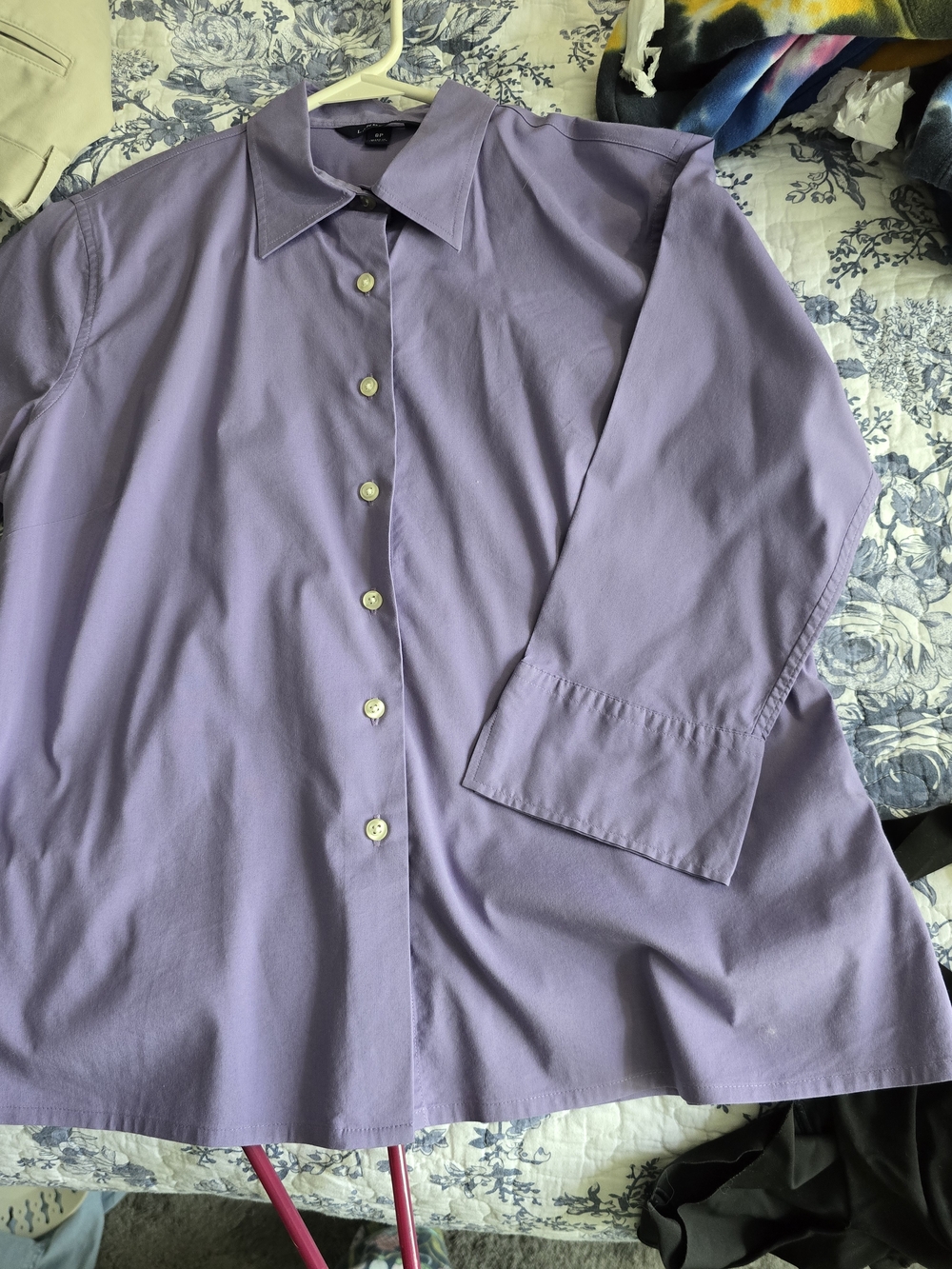Lands' End Purple Collared Shirt - Picture 5 of 5